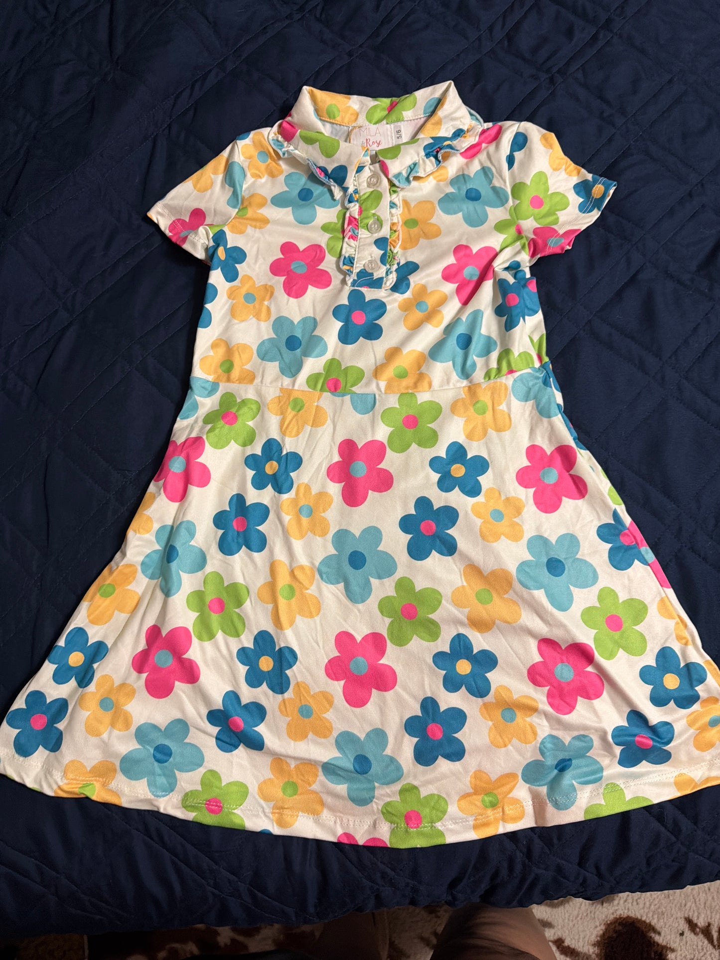 Groovy blooms polo dress