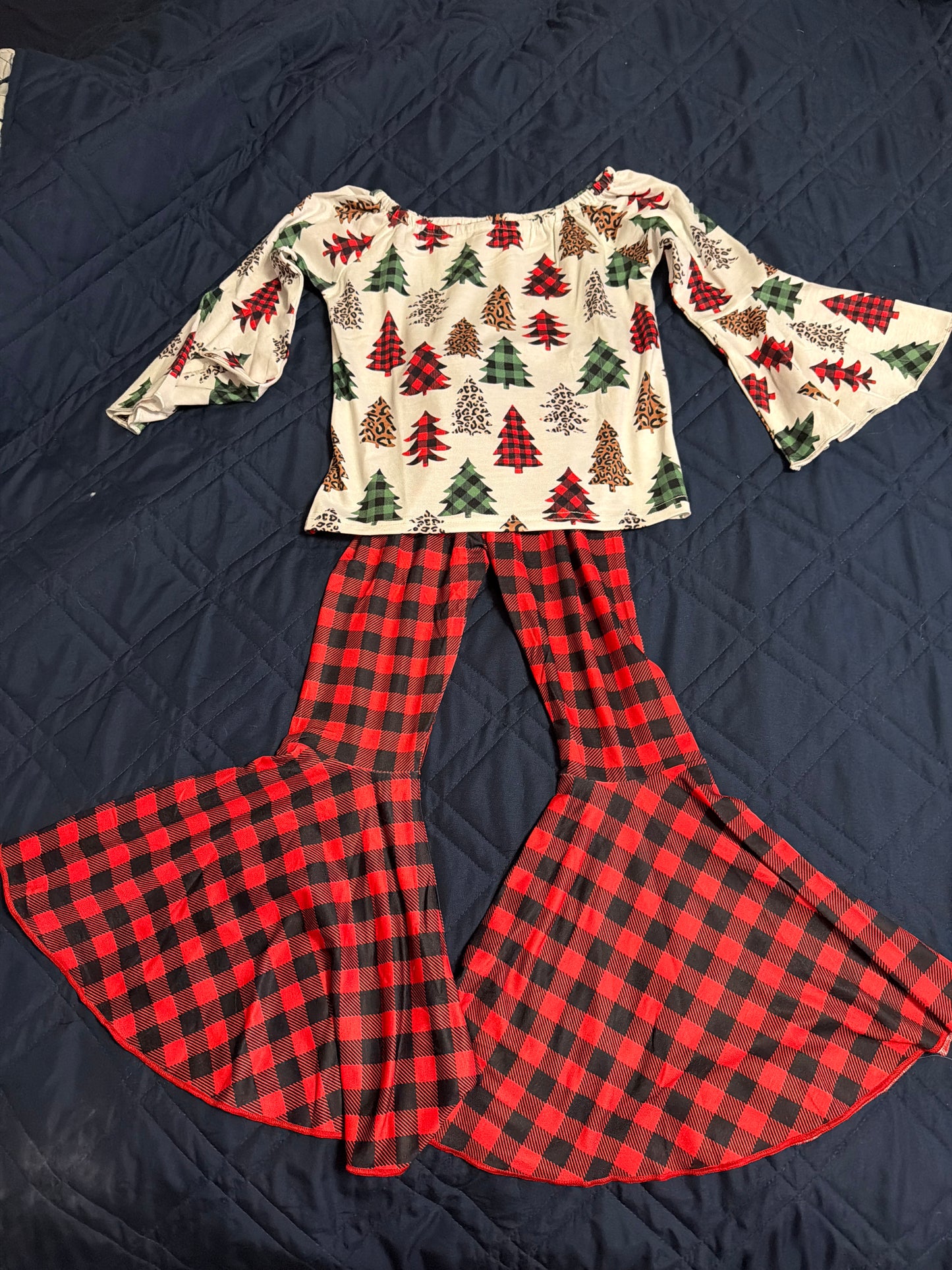 Leopard and plaid Christmas tree set