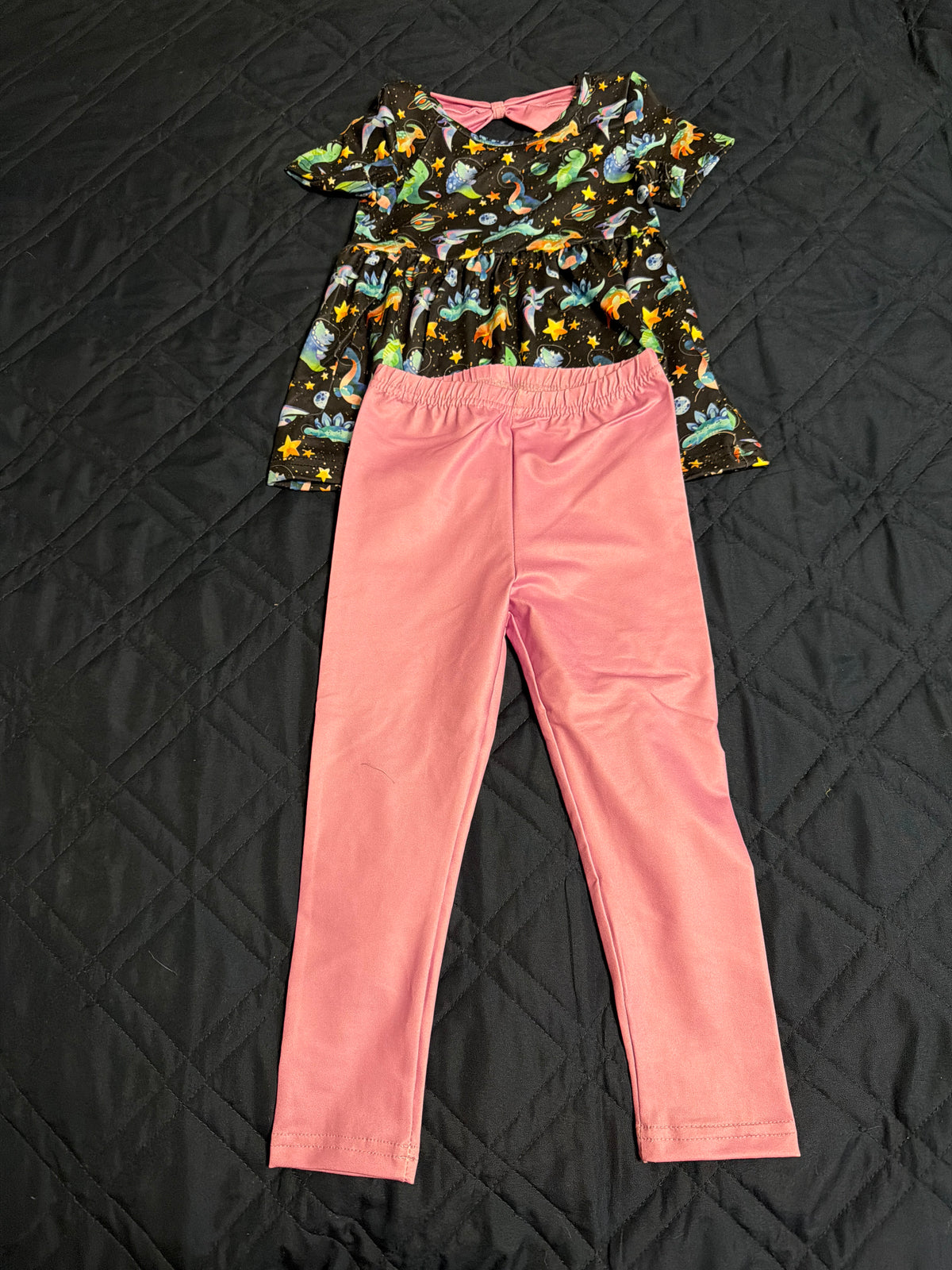 Space dinos two piece set purple