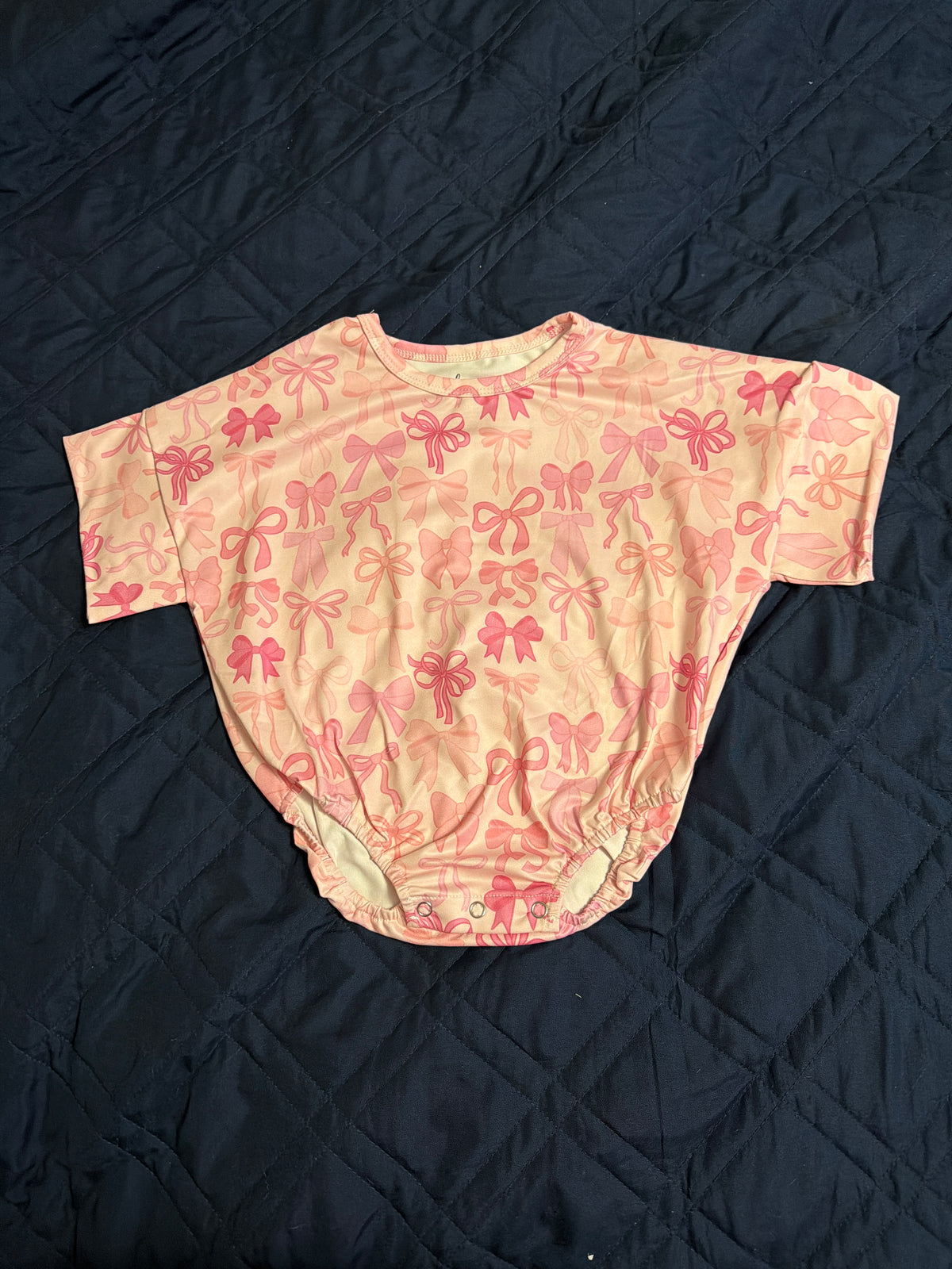 Pink bow milk silk fabric