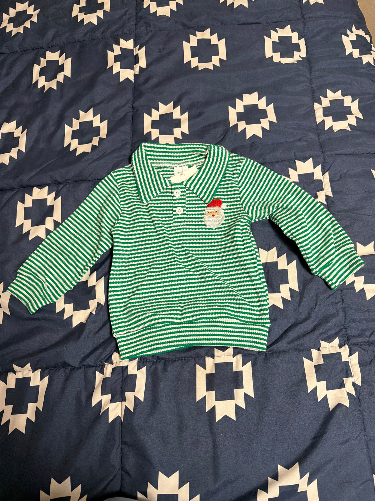 Green striped Santa shirt