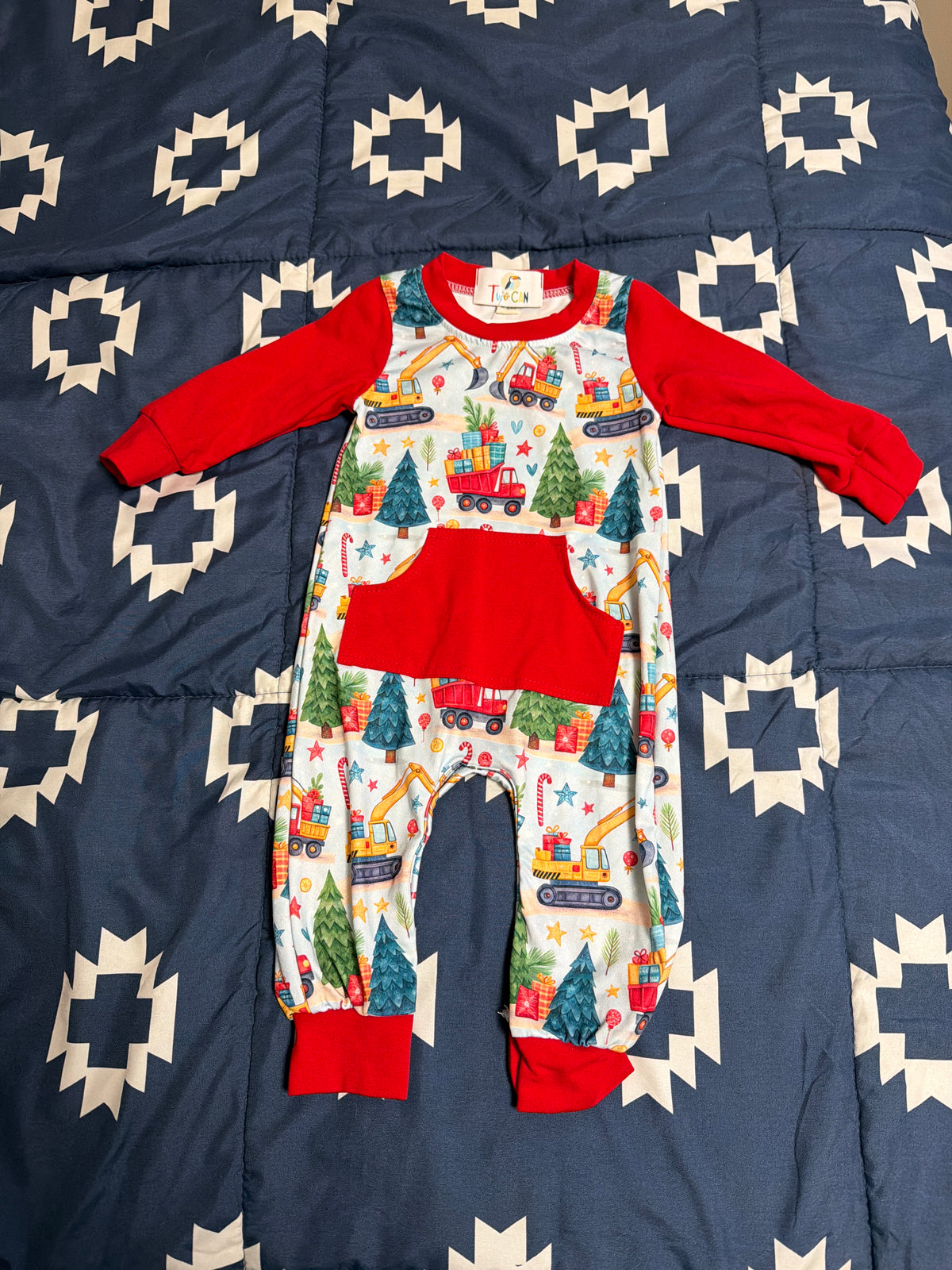Construction Christmas romper