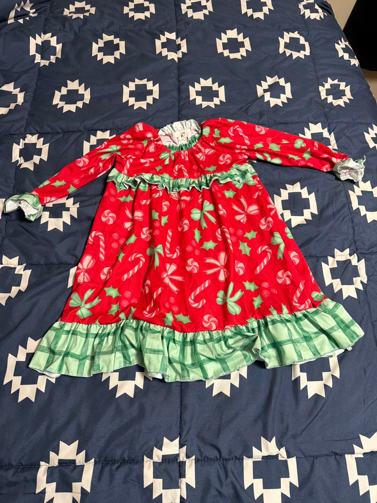 Candy cane flat dress
