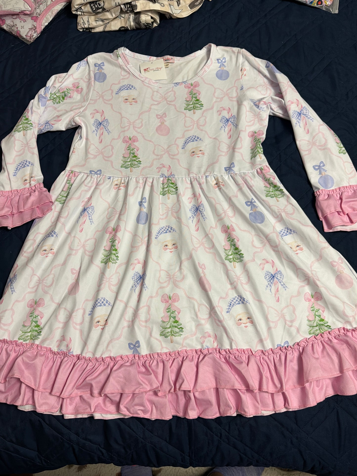 Santa bow dress by clover cottage apparel