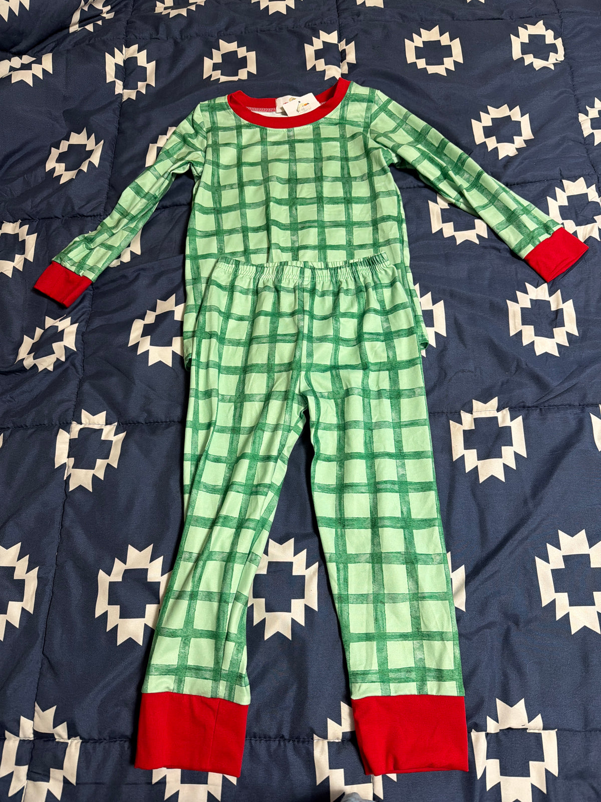 Green plaid set