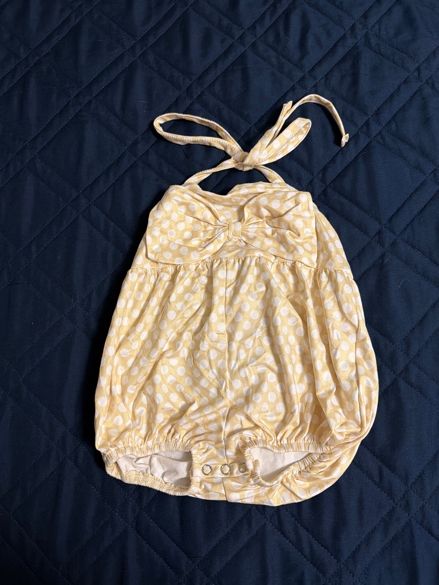 Dottie Bow Romper yellow