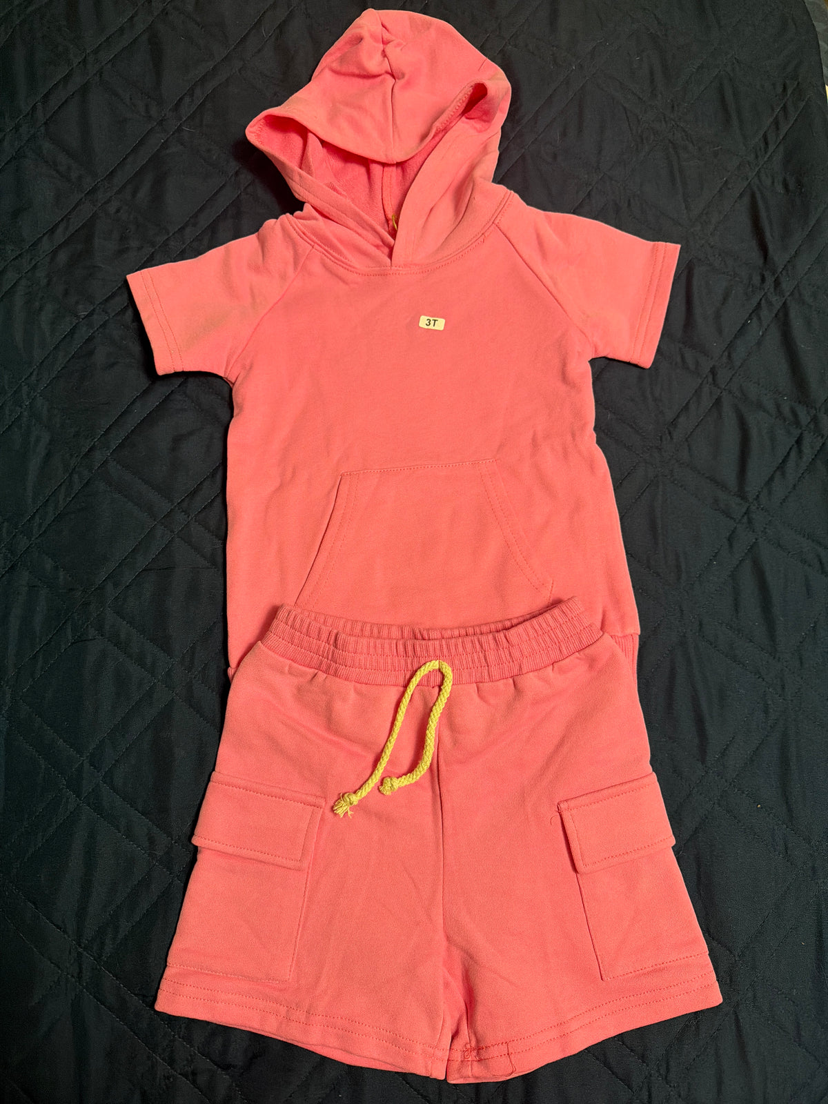 Terry cargo set pink