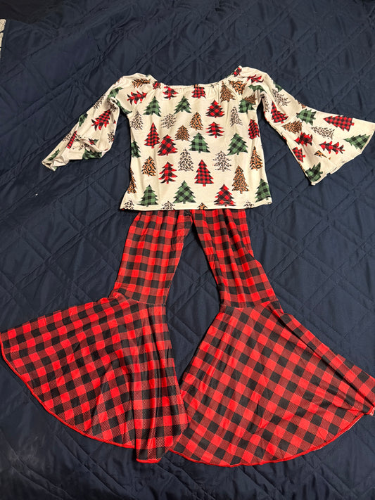 Leopard and plaid Christmas tree set