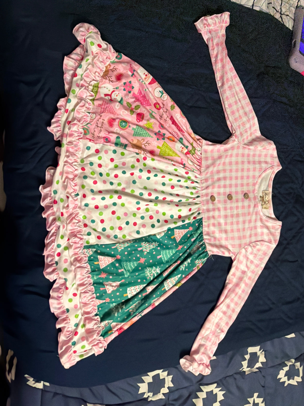 Pink gingham holiday dress ￼