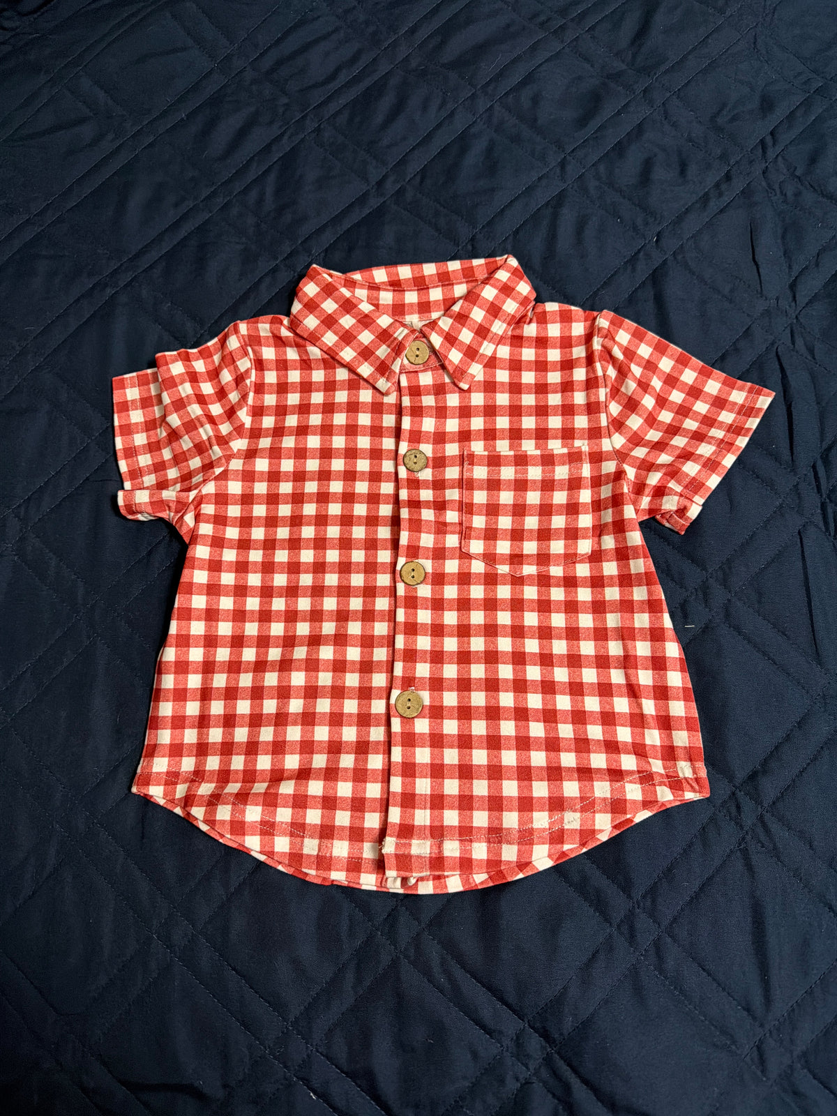 Gingham picnic boy shirt
